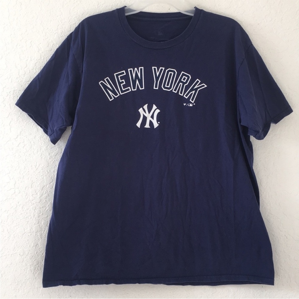 ✅Men New York Fanatics Navy Blue Shirt Size L